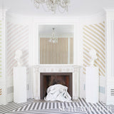 Edwin Stripe Medium Linen by Schumacher Classic Stripe Wallpaper – Schumacher 5011898