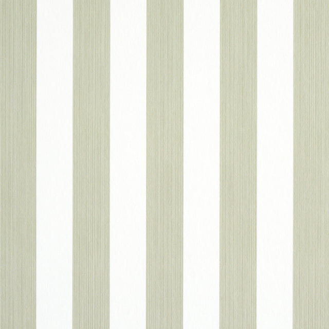 Edwin Stripe Medium wallpaper in Linen by Schumacher, featuring classic vertical stripes in a neutral colorway.
