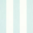 Edwin Stripe Wide wallpaper in Mineral by Schumacher, wide vertical stripes in pale blue and white, classic wallcovering.