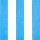 Edwin Stripe Wide wallpaper in cobalt blue and white, wide vertical stripes with subtle texture, by Schumacher