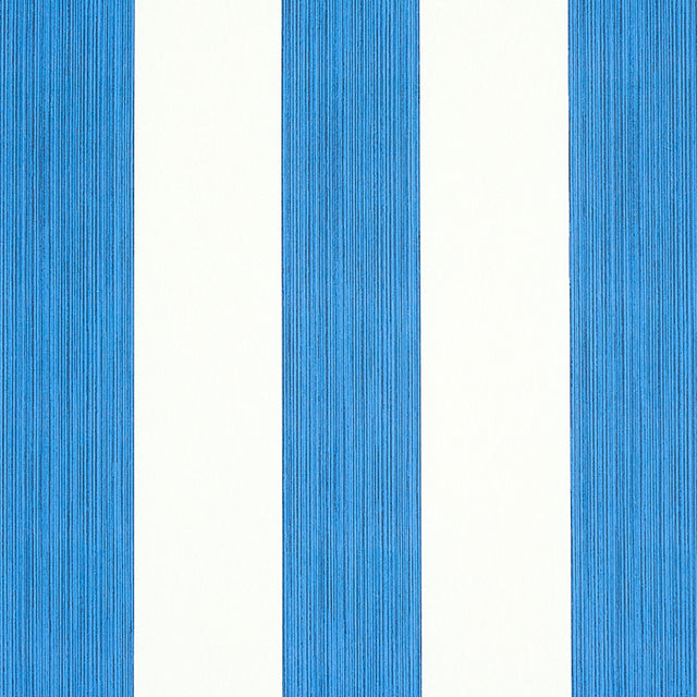 Edwin Stripe Wide navy blue and white wide stripe wallpaper by Schumacher