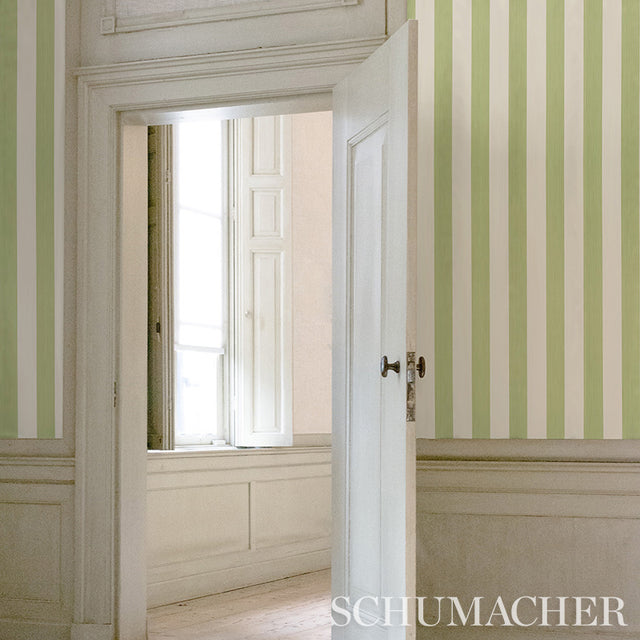Edwin Stripe Wide Citron by Schumacher Wide Stripe Wallpaper – Schumacher 5011908
