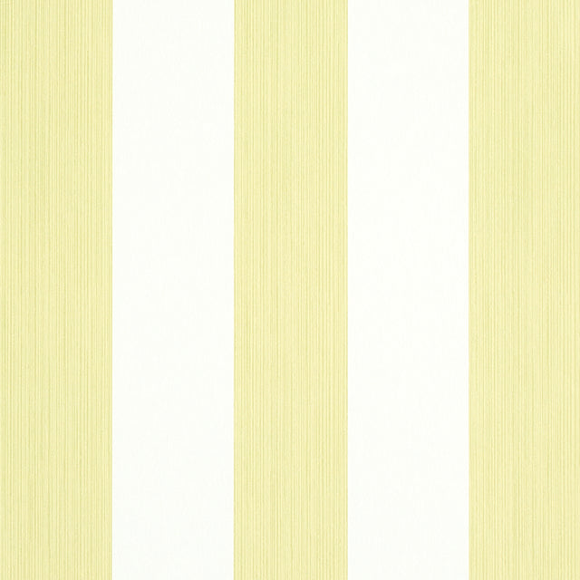 Edwin Stripe Wide wallpaper in citron yellow and white, wide vertical stripes, by Schumacher
