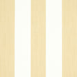 Edwin Stripe Wide wallpaper in Sand by Schumacher, featuring wide vertical stripes in a neutral palette, shown in styled and detail views.