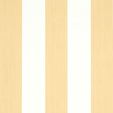 Edwin Stripe Wide wallpaper in Wheat by Schumacher, wide vertical stripes in beige and white, classic wallcovering.