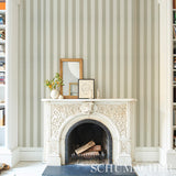 Edwin Stripe Wide Pink by Schumacher Stripe Wallcovering Collection – Schumacher 5011915