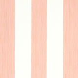 Edwin Stripe Wide wallpaper in pink and white, featuring wide vertical stripes with subtle texture, by Schumacher.