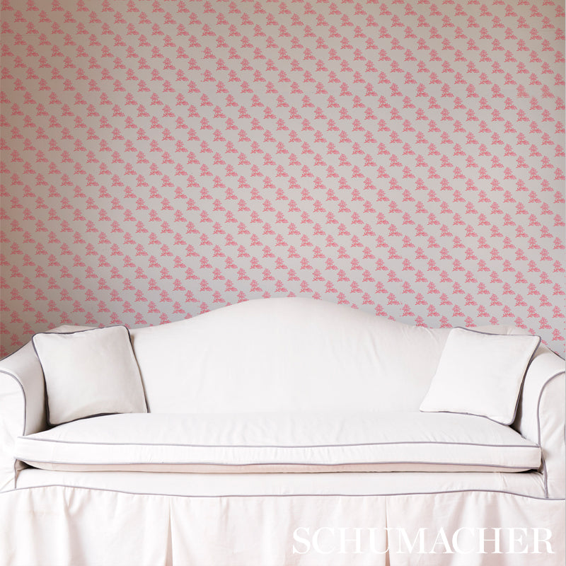 Torbay Green by Schumacher Jacaranda Collection Hand-Blocked Motif Wallpaper – 5011920