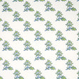 Torbay Green wallpaper by Schumacher featuring a repeating hand-blocked sprig motif on a white background.