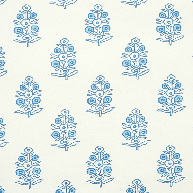 Aditi Blue Floral Wallpaper by Schumacher – Jacaranda Collection 5011930