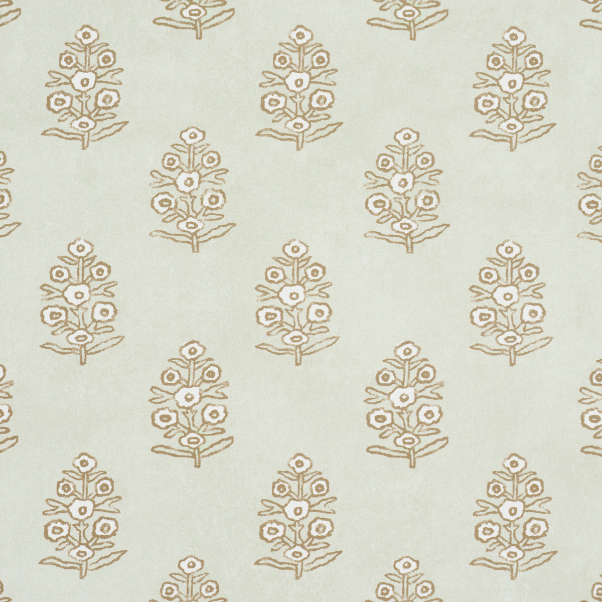 Aditi Sage by Schumacher Petite Stylized Floral Wallpaper – Jacaranda Collection 5011934