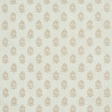 Aditi Sage by Schumacher, a hand-blocked look wallpaper with petite stylized floral bunches in a soft green colorway.