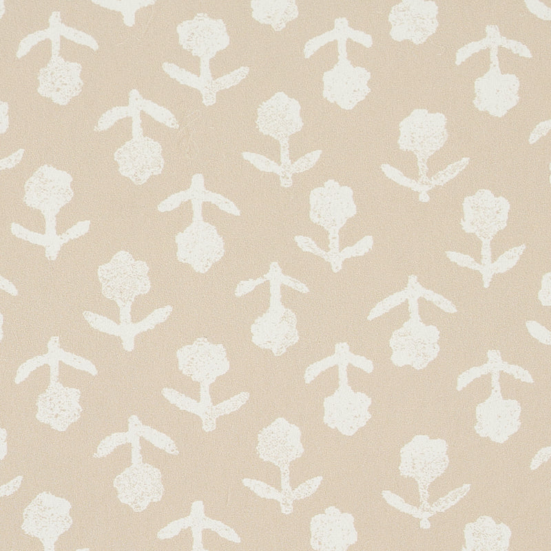 Beatriz Natural by Schumacher Delicate Floral Wallpaper – Jacaranda Collection 5011942