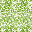 TEMPLE GARDEN II green botanical wallpaper with whimsical leafy tree pattern by Schumacher, shown in a kitchen interior.