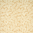 Sand and white botanical vine pattern wallpaper, Schumacher Temple Garden II, shown in a kitchen setting and close-up details.