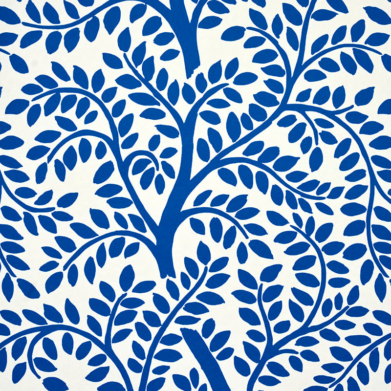 TEMPLE GARDEN II Blue Botanical Wallpaper by Schumacher – 5011962