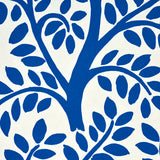 TEMPLE GARDEN II Blue Botanical Wallpaper by Schumacher – 5011962