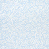 Temple Garden II Sky botanical wallpaper with whimsical white leafy branches on a soft blue background