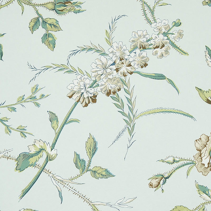 Beluze Mineral by Schumacher Classic English Garden Floral Wallpaper – Schumacher 5011980