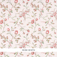Beluze Blush by Schumacher - a wide-width floral wallpaper featuring scattered roses in pink and green on a blush background.