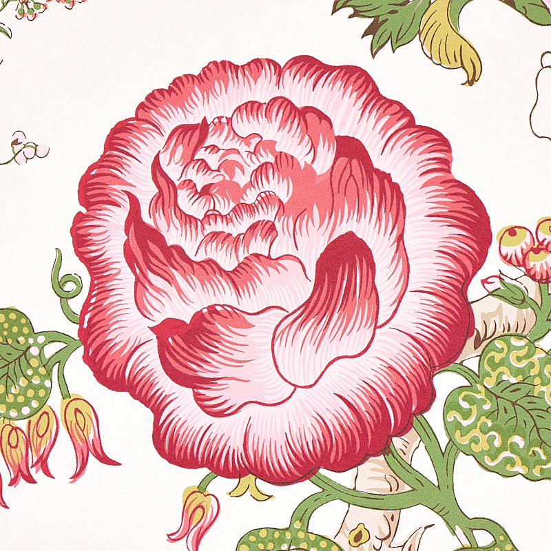 Josephine Pink Floral Tree of Life Wallpaper – Schumacher 5012012