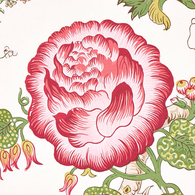 Josephine Pink Floral Tree of Life Wallpaper – Schumacher 5012012