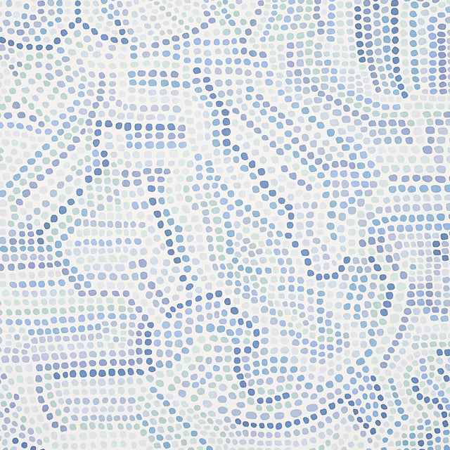 Galina Blue Abstract Mosaic Wallpaper – Schumacher 5012020