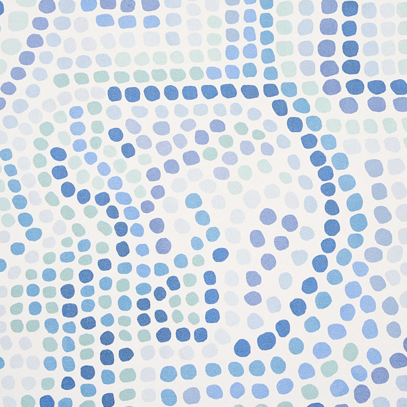 Galina Blue Abstract Mosaic Wallpaper – Schumacher 5012020