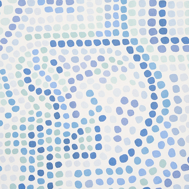 Galina Blue Abstract Mosaic Wallpaper – Schumacher 5012020