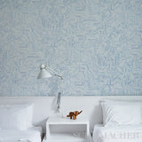 Galina Blue Abstract Mosaic Wallpaper – Schumacher 5012020