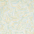 Galina Citron by Schumacher - Abstract mosaic dot wallpaper in yellow, green, and blue on white background