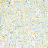 Galina Citron by Schumacher - Abstract mosaic dot wallpaper in yellow, green, and blue on white background
