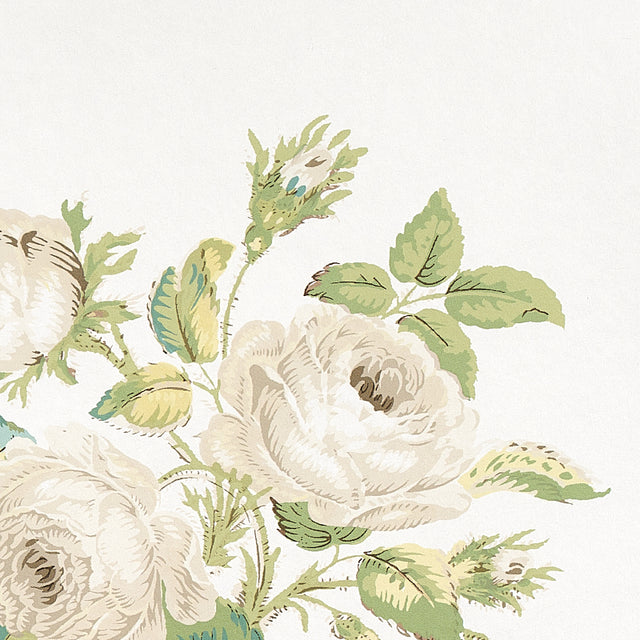 LOUDON ROSE Ivory Floral Wallpaper by Schumacher – 5012030