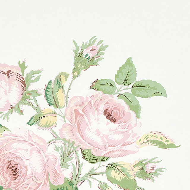 Loudon Rose Blush by Schumacher Romantic Floral Wallpaper – Schumacher 5012031