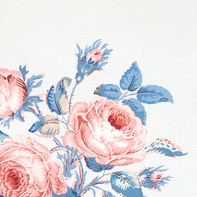 Loudon Rose Rose & Blue by Schumacher Painterly Floral Wallpaper – Schumacher 5012032