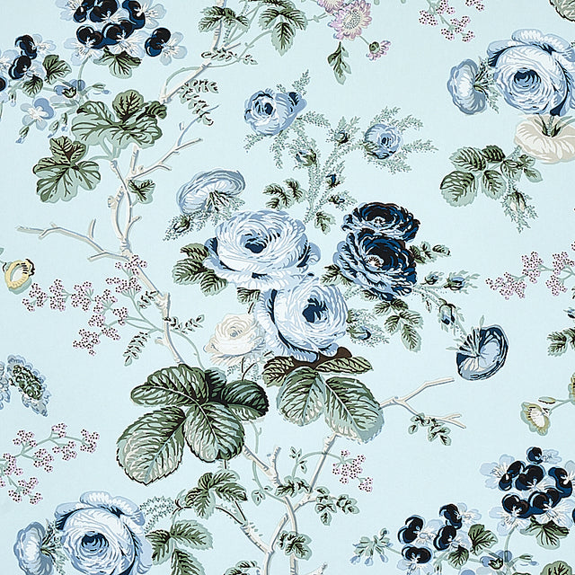 Salisbury Celadon Floral Wallpaper by Schumacher – 5012060