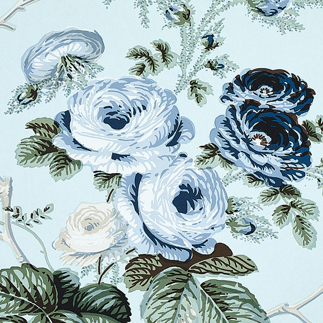 Salisbury Celadon Floral Wallpaper by Schumacher – 5012060
