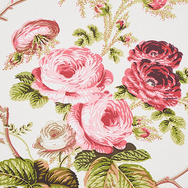Salisbury Garnet Floral Wallpaper by Schumacher – Signature Collection – 54 in x 10 ft – 5012061