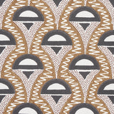 Abelino Camel & Black Art Deco Geometric Wallpaper – Schumacher 5012080