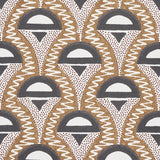 Abelino Camel & Black Art Deco Geometric Wallpaper – Schumacher 5012080SAM