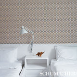 Abelino Camel & Black Art Deco Geometric Wallpaper – Schumacher 5012080SAM