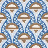 Abelino Blue & Brown Art Deco Geometric Wallpaper – Schumacher 5012081