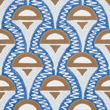 Abelino Blue & Brown Art Deco Geometric Wallpaper – Schumacher 5012081SAM