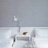 Abelino Blue & Brown Art Deco Geometric Wallpaper – Schumacher 5012081SAM