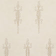 Baracoa neutral wallpaper with graphic climbing geckos and mottled stucco-like texture by Schumacher