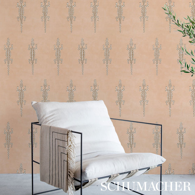 Baracoa Terracotta by Schumacher Graphic Gecko Wallpaper – Copacabana Collection 5012102