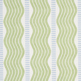 Sina Stripe green wavy Art Deco stripe wallpaper by Schumacher