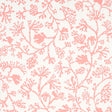 ANTHOZA wallpaper in coral by Schumacher, featuring a botanical coral reef-inspired pattern in pink on a white background.
