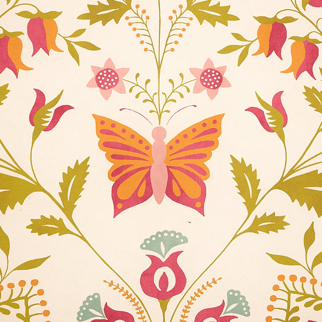 Orla Panel Magenta Folkloric Floral Wallcovering – Schumacher 5012150