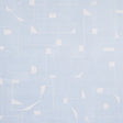 Circuit Sky by Porter Teleo for Schumacher - abstract geometric blue and white wallpaper in a modern bedroom setting
